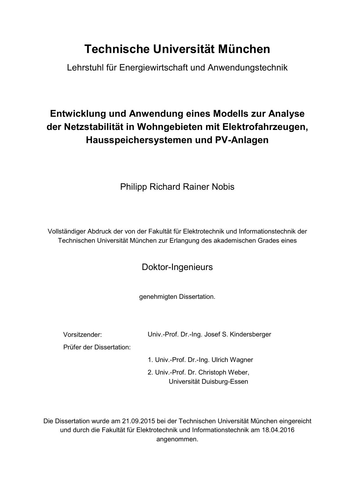 Titelseite der Dissertation von Philipp Nobis